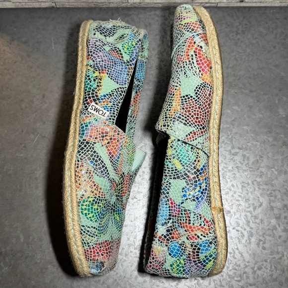 🌻 Toms Leather Alpargata Mosaic Butterfly Slip On Espadrille Flats 9 - Picture 4 of 9